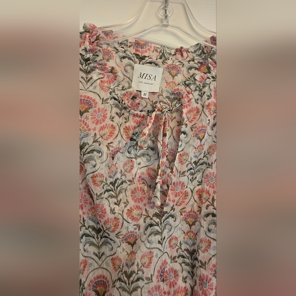 Misa Los Angeles Patterned Maxi Dress - Pink and Cream Size M - Picture 6 of 6
